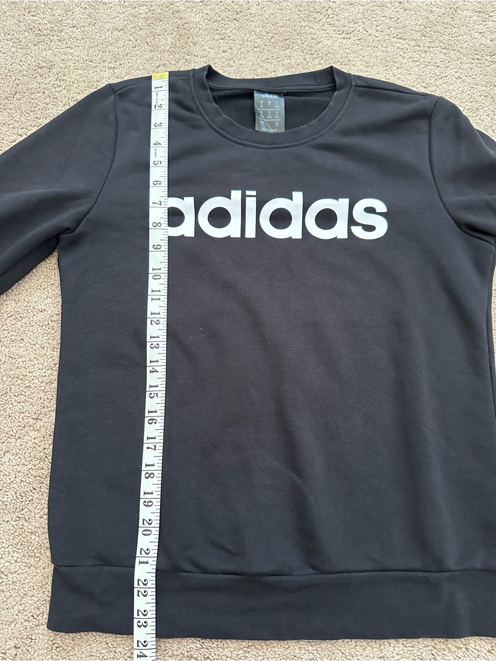 adidas Black Crewneck Sweatshirt with White Logo woman’s size small - Picture 7 of 10
